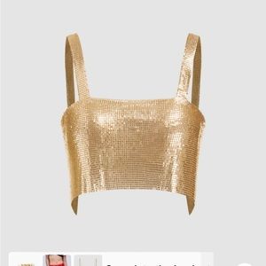 Gold Sequin Crop Top